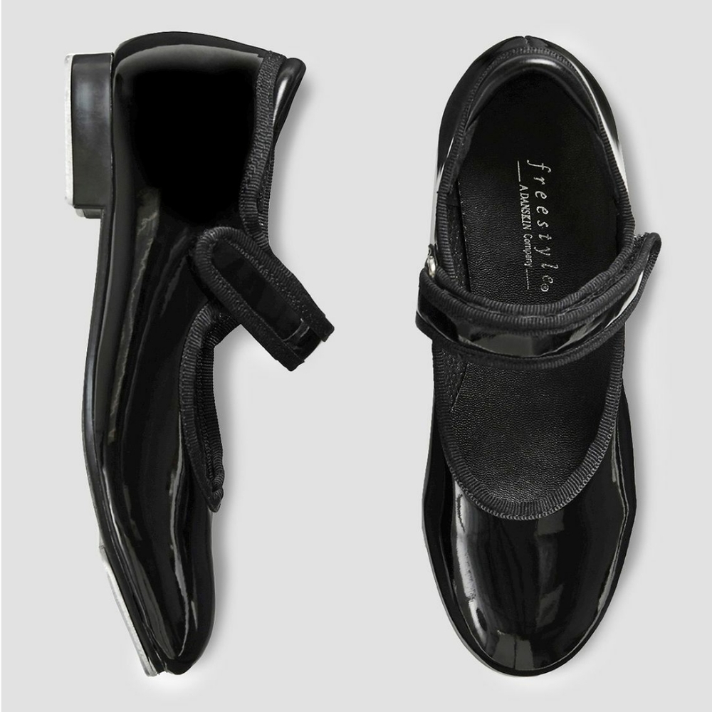 Freestyle by Danskin Tap Dance Shoes Patent Black - Picture 2 of 7